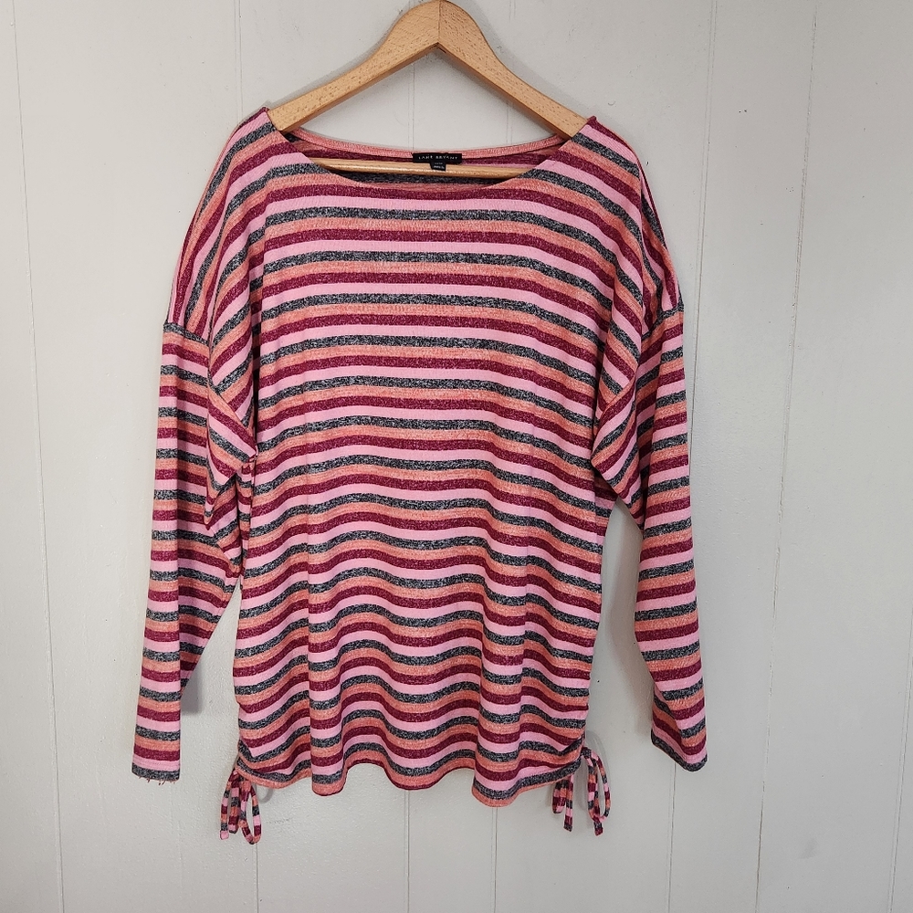 3/$15 Lane Bryant drop shoulder boatneck tee t-shirt shirred sides 22 24
